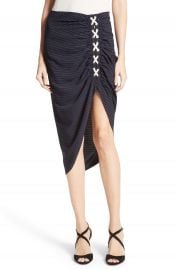 Veronica Beard Marlow Ruched Lace-Up Skirt at Nordstrom